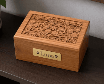 Memorial Plate with Wooden Urn